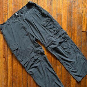 REI Coop 2 in 1 Convertible‎ Zip Off Hiking Cargo Shorts Pants Men 2XL Dark Gray